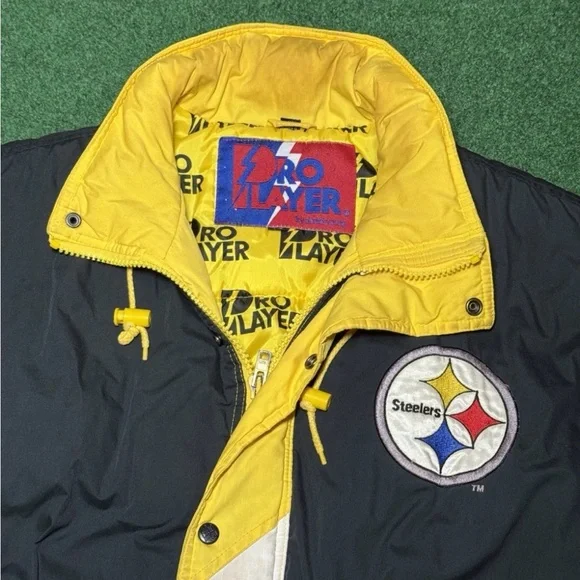 Vintage 90s Pittsburgh Steelers Pro Player Daniel Young Large Retro NFL Jacket - Picture 2 of 11